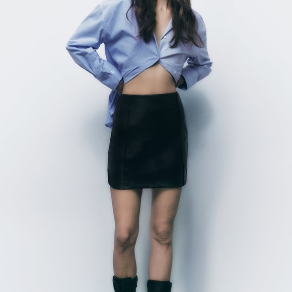 Zara Leather Skirt - Picture 3 of 6